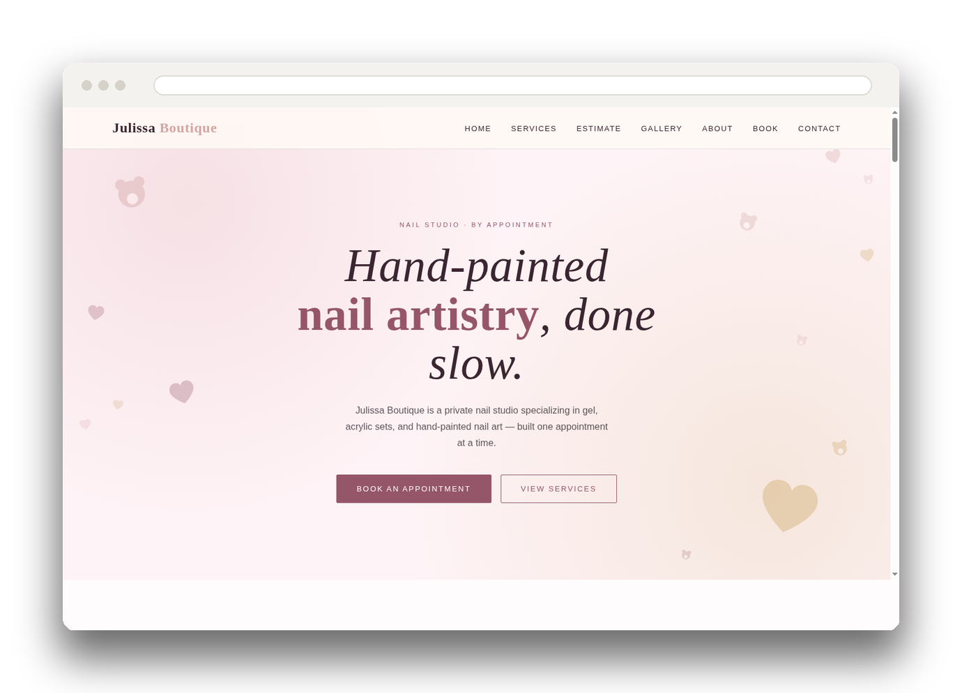 Browser preview of the Julissa Boutique website, built by Ariza Studios